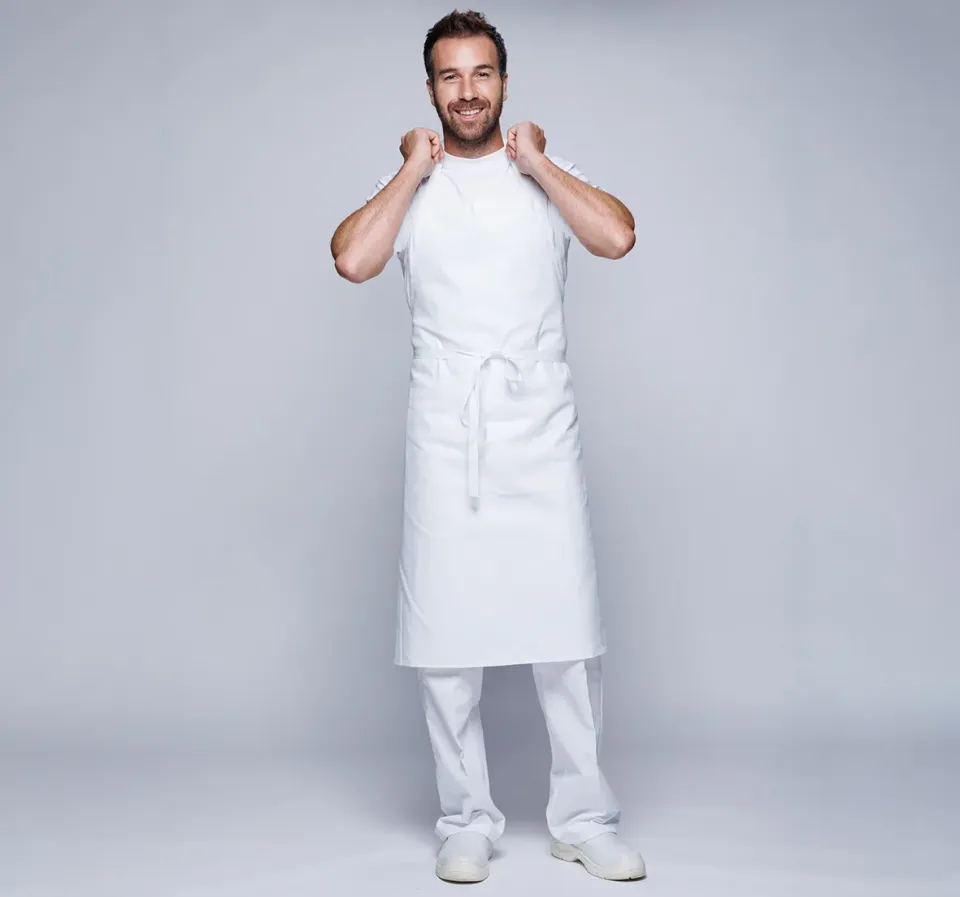 tablier professionnel blanc boucher bistrot