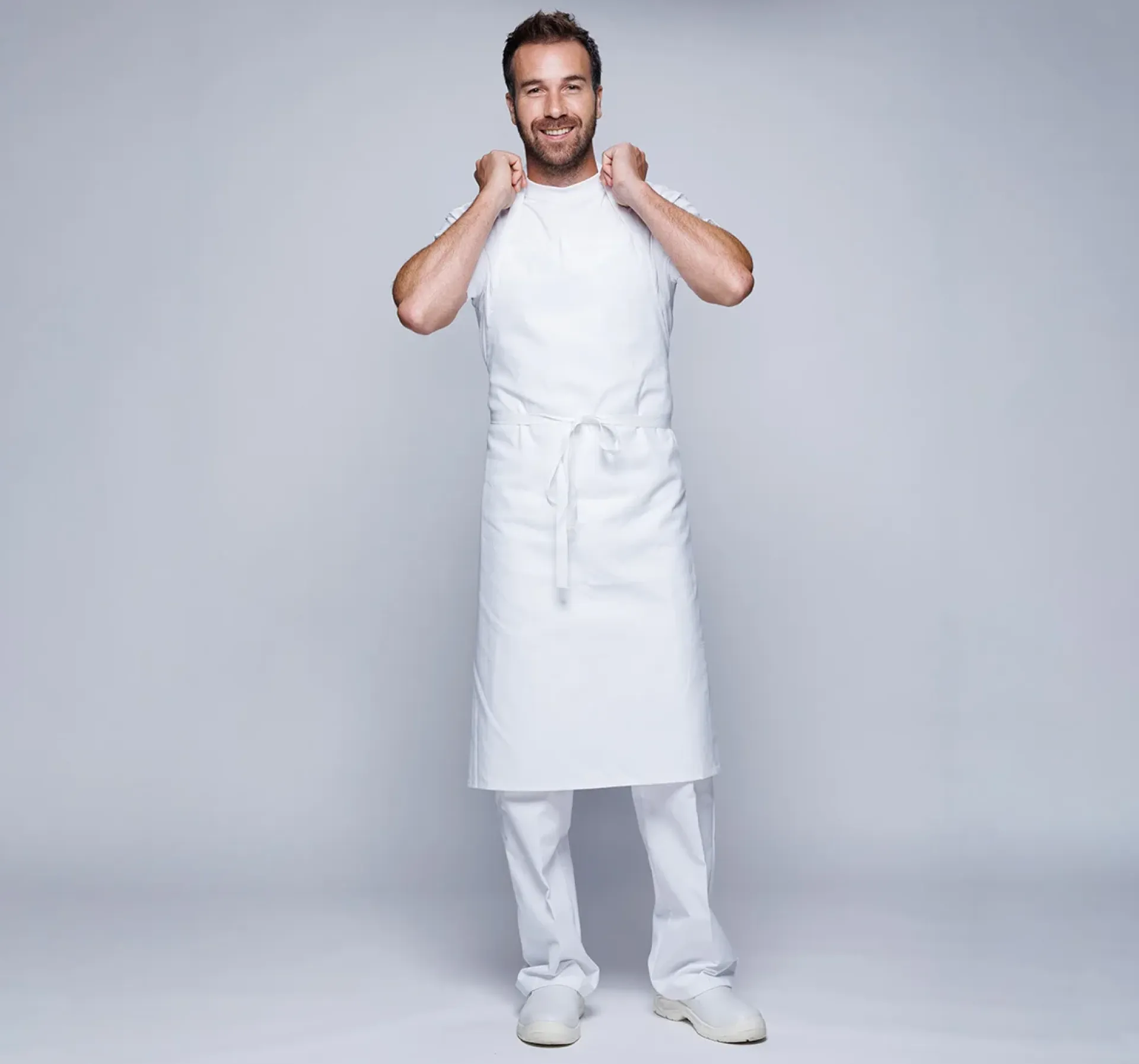 tablier professionnel blanc boucher bistrot