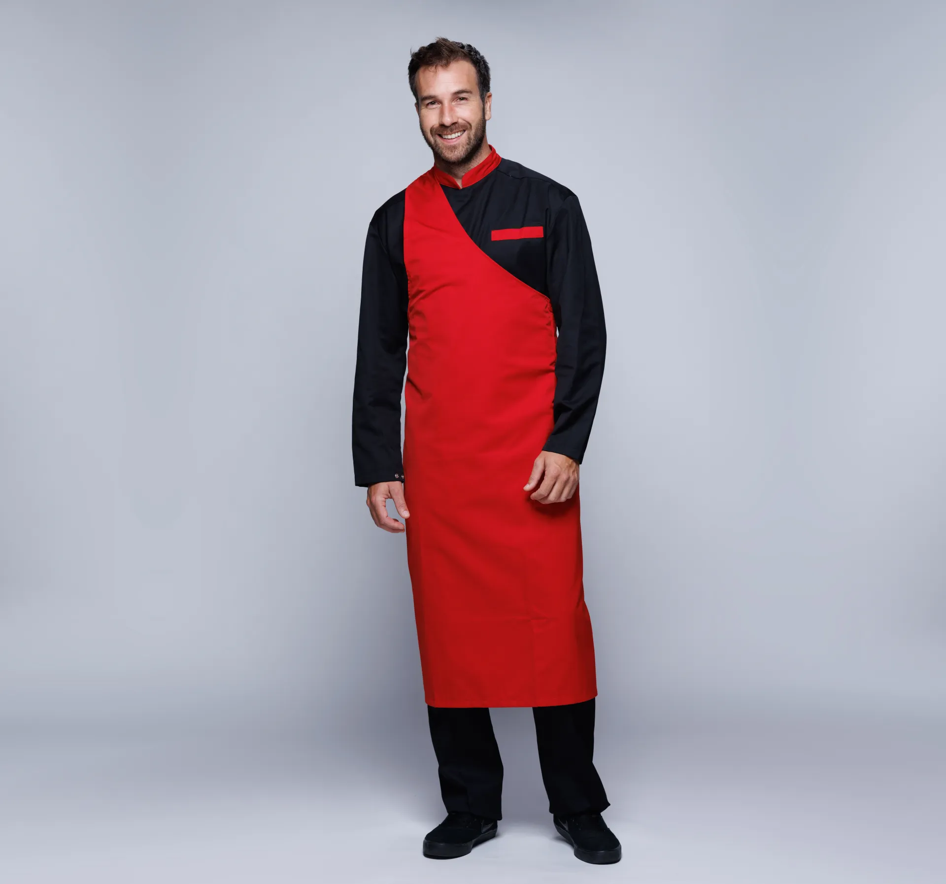 tablier rouge restauration boucherie