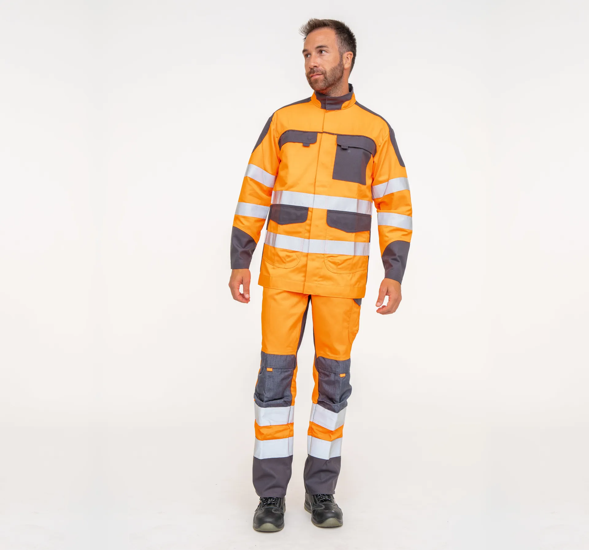 Blouson_Delta_56850_Pantalon_Delta_HV2_CRV1_Orange_Gris