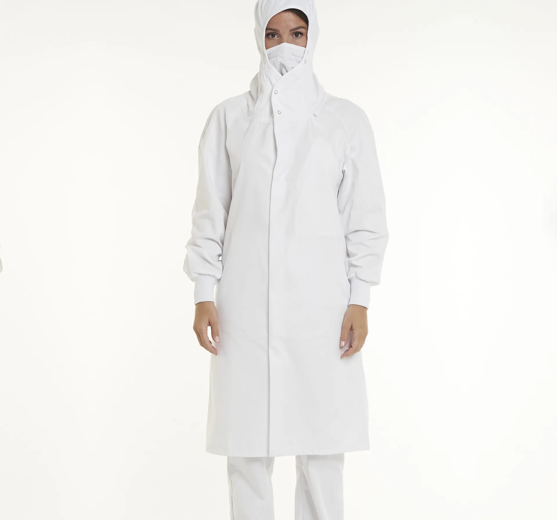Blouse Pro'Plus blanc cagoule